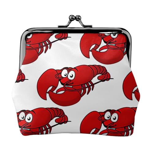 Kompakte Münzgeldbörse mit rotem Hummer-Druck, 11,5 x 10,5 cm, niedliche Mini-Geldbörse mit Kussverschluss, wasserdichte Tasche von GUOLGP