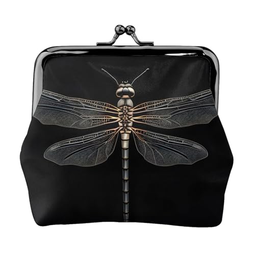 Libelle Schwarz Druck Kompakte Münzbörse 11,5 x 10,5 cm Niedliche Mini-Geldbörse mit Kussverschluss Wasserdichte Tasche Libelle Schwarz Druck Kompakte Münzbörse 11,5 x 10,5 cm Niedliche Mini-Geldbörse mit Kussverschluss Wasserdichte Tasche von GUOLGP