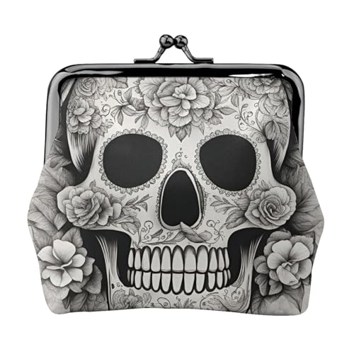 Mexikanischer Totenkopf-Druck, kompakte Münzbörse, 11,5 x 10,5 cm, niedliche Mini-Geldbörse mit Kussverschluss, wasserdichte Tasche Mexikanischer Totenkopf-Druck, kompakte Münzbörse, 11,5 x 10,5 cm, niedliche Mini-Geldbörse mit Kussverschluss, wasserdichte Tasche von GUOLGP