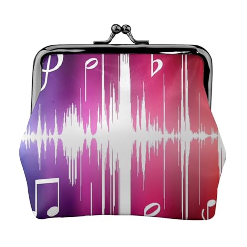 Musiknoten Drucken Kompakte Münzbörse 11,5 x 10,5 cm Niedliche Mini-Geldbörse mit Kussschloss Wasserdichte Tasche von GUOLGP