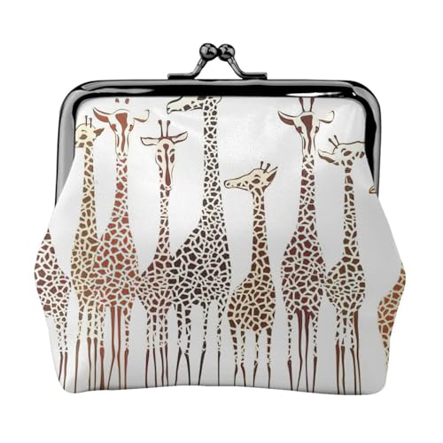 Niedliche Cartoon-Geldbörse mit lustigem Giraffen-Druck, kompakt, 11,5 x 10,5 cm, niedliche Mini-Geldbörse mit Kussverschluss, wasserdichte Tasche von GUOLGP