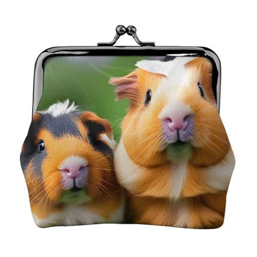 Niedliche Meerschweinchen Druck kompakte Münzbörse 11,5 x 10,5 cm süße Mini-Geldbörse mit Kussverschluss, wasserdichte Tasche von GUOLGP
