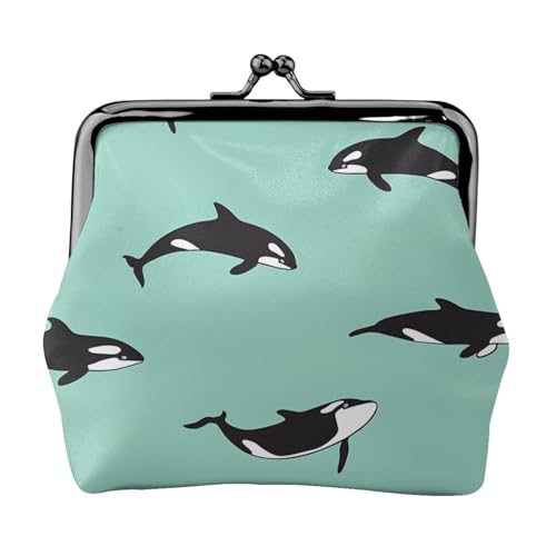 Pacific Ocean Wal-Print Kompakte Münzbörse 11,5 x 10,5 cm Niedliche Mini-Geldbörse mit Kussverschluss, wasserdichte Tasche von GUOLGP