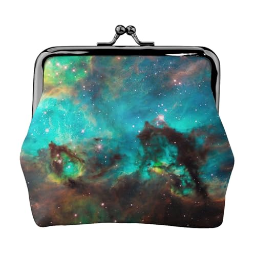 Universe Galaxy Space Print Compact Coin Purse 11.5 x 10.5 cm Cute Mini Wallet with Kiss Lock Waterproof Pouch von GUOLGP