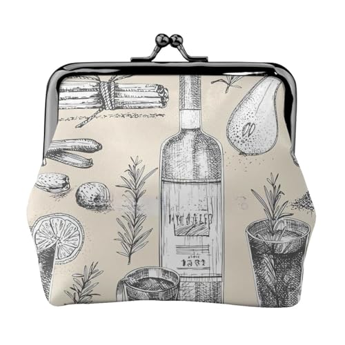 Wine and Winemaking Winery Grape Field Print Compact Coin Purse 11.5 x 10.5 cm Cute Mini Wallet with Kiss Lock Waterproof Pouch von GUOLGP