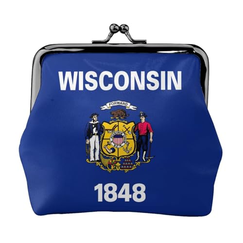 Wisconsin Geldbörse mit Staatsflaggen-Druck, kompakt, 11,5 x 10,5 cm, niedliche Mini-Geldbörse mit Kussverschluss, wasserdichte Tasche Wisconsin Geldbörse mit Staatsflaggen-Druck, kompakt, 11,5 x 10,5 cm, niedliche Mini-Geldbörse mit Kussverschluss, wasserdichte Tasche von GUOLGP
