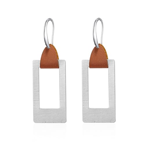 GUOXIAOMEI Minimalistische Ohrringe, PU-Leder, geometrisch, quadratisch, rund, Kreolen, cooler Punk, leicht, handgefertigter Schmuck für Frauen, Metall, Kein Edelstein GUOXIAOMEI Minimalistische Ohrringe, PU-Leder, geometrisch, quadratisch, rund, Kreolen, cooler Punk, leicht, handgefertigter Schmuck für Frauen, Metall, Kein Edelstein von GUOXIAOMEI