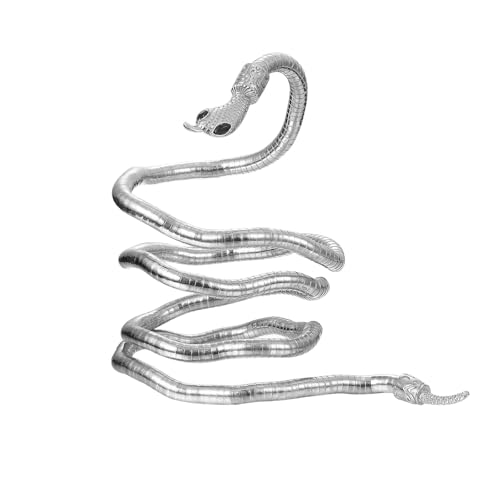 GUOYOU Damen Armreif Gold Oberarmreif aus Gold Silber Ener Tropfen-Design Armreif Offener Armreifen Oberarm Wickelarmband Statement-Schmuck für Handgelenk Arm Schmuck Silber (silberne Schlange) von GUOYOU