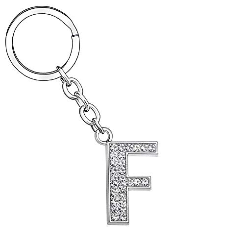 Schlüsselanhänger aus Silber mit Buchstabe des Alphabets, für Damen und Herren, Mädchen, Jungen und Mädchen, A B C D E F G H I J K L M N O P Q R S T U V W X Y Z Schmuck, Silber L von GUOYU