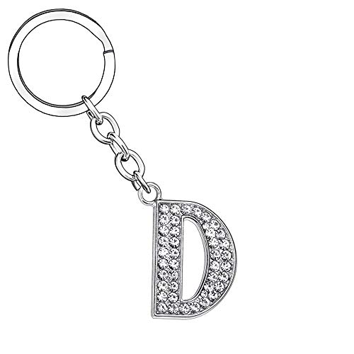 Schlüsselanhänger aus Silber mit Buchstabe des Alphabets, für Damen und Herren, Mädchen, Jungen und Mädchen, A B C D E F G H I J K L M N O P Q R S T U V W X Y Z Schmuck, Silber L von GUOYU