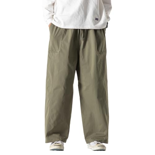 Men's Pants Summer Large Size Straight Cotton Linen Loose Fit Trouser-Green0-X-Large Men's Pants Summer Large Size Straight Cotton Linen Loose Fit Trouser-Green0-X-Large von GUOYUXIAO
