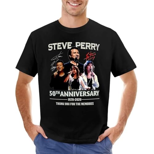 GUOZHONGTIAN Steve-Perry-50th-anniversary-1970-2020-thank-you-for-the-memories-T-Shirt-custom-t-shirts Black XXL von GUOZHONGTIAN