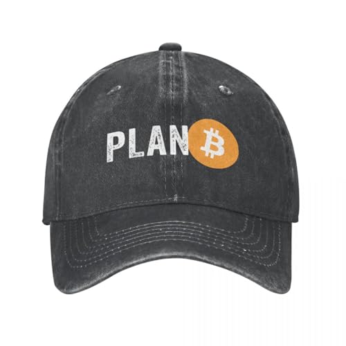 GUPUOOU Plan B BTC Männer Frauen Baseballkappe Blockchain Distressed Denim Washed Hüte Kappe Casual Travel Snapback Cap Baumwolle, für alle Jahreszeiten von GUPUOOU