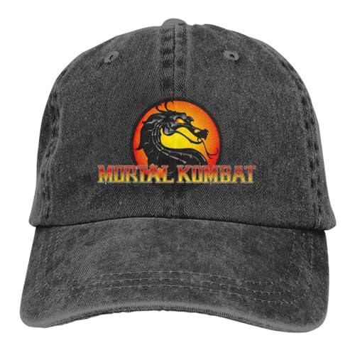 Retro Mortal-Kombat-Symbol Baseballkappe Unisex Distressed Denim Snapback Hut Outdoor Running Golf Caps Hut von GUPUOOU
