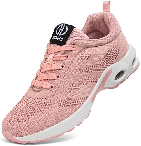 GURGER Air Laufschuhe Damen Atmungsaktiv Turnschuhe Sportschuhe Dämpfung Leichte Sneaker Frauen Laufen Straßenlaufschuhe Walkingschuhe Rosa Größe 41 von GURGER