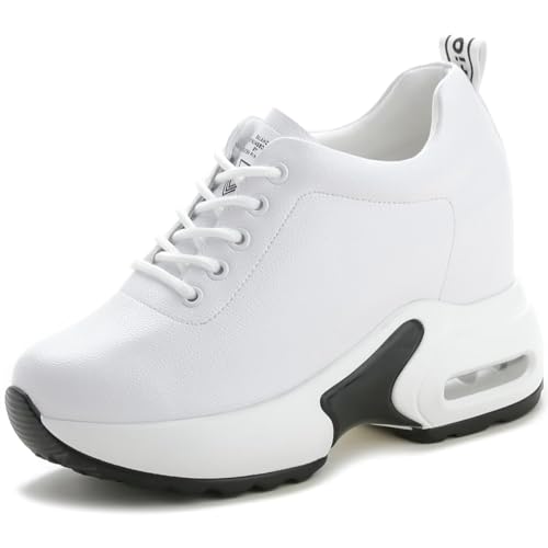 GURGER Damen Sneaker Keilabsatz Wedges Sportschuhe Leder Atmungsaktiv Laufschuhe Bequeme Turnschuhe Mode Freizeitschuhe Weiß Größe 38 GURGER Damen Sneaker Keilabsatz Wedges Sportschuhe Leder Atmungsaktiv Laufschuhe Bequeme Turnschuhe Mode Freizeitschuhe Weiß Größe 38 von GURGER