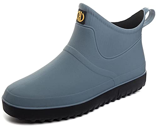 GURGER Gummistiefel Damen Kurz Kurzschaft Regenstiefel Wasserdicht Gummistiefeletten Regenstiefeletten Hell Blau Größe 36 von GURGER