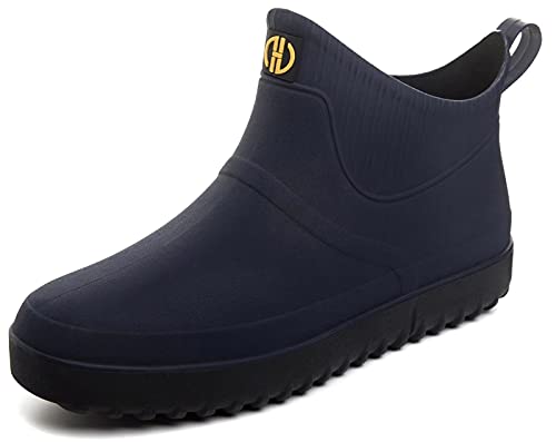 GURGER Gummistiefel Damen Kurz Kurzschaft Regenstiefel Wasserdicht Gummistiefeletten Regenstiefeletten Navy Blau Größe 36 von GURGER