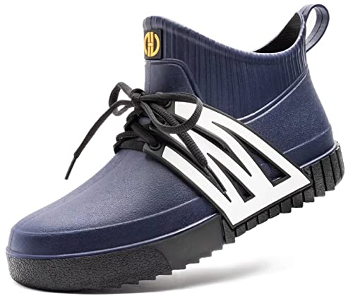 GURGER Gummistiefel Herren Kurz Regenstiefel Kurzschaft Wasserdicht Männer Gummistiefeletten Regenstiefeletten Regenschuhe, Größe 43 Dunkelblau, 270 von GURGER