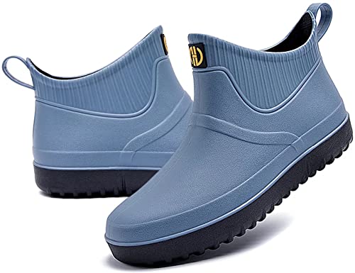 GURGER Gummistiefeletten Herren Gummistiefel Kurz Regenstiefel Kurzschaft Männer Regen Wasserdicht Blau Größe 39 von GURGER