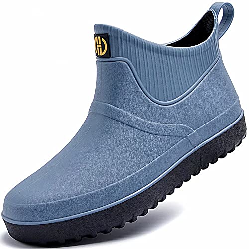 GURGER Gummistiefeletten Herren Gummistiefel Kurz Regenstiefel Kurzschaft Männer Regen Wasserdicht Blau Größe 42 von GURGER