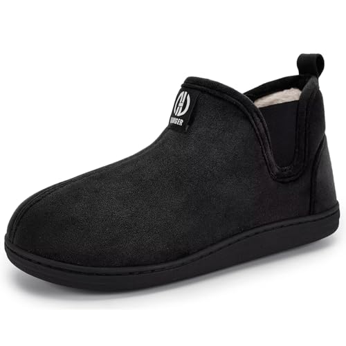 GURGER Hausschuhe Damen Herren Hausstiefel Plüsch Gefüttert Hüttenschuhe Winter Chelsea Boots Warm Geschlossen Pantoffeln Hohe Hüttenstiefel Schwarz Größe 42 43 GURGER Hausschuhe Damen Herren Hausstiefel Plüsch Gefüttert Hüttenschuhe Winter Chelsea Boots Warm Geschlossen Pantoffeln Hohe Hüttenstiefel Schwarz Größe 42 43 von GURGER