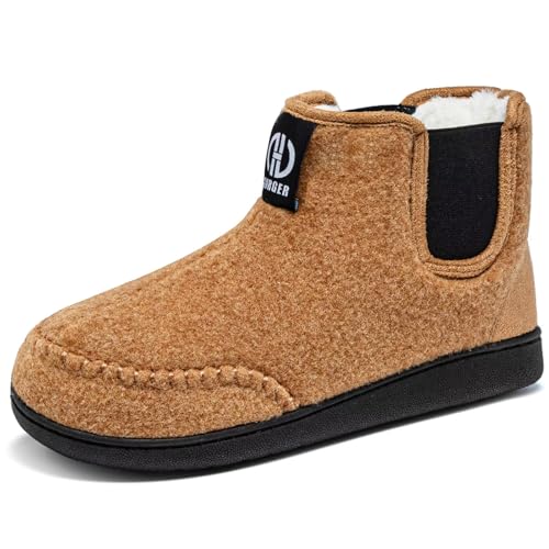 GURGER Hausschuhe Herren Plüsch Gefüttert Hüttenschuhe Winter Warm Hausstiefel Geschlossen Filzpantoffeln Filz Pantoffeln für Zuhause, Khaki Größe 42 43 GURGER Hausschuhe Herren Plüsch Gefüttert Hüttenschuhe Winter Warm Hausstiefel Geschlossen Filzpantoffeln Filz Pantoffeln für Zuhause, Khaki Größe 42 43 von GURGER