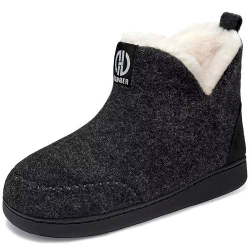 GURGER Hausstiefel Damen Plüsch Gefüttert Herren Hüttenschuhe Filz Warm Winter Hausschuhe Hohe Hüttenstiefel Filzpantoffeln Slipper Boot, Größe 42 43 Schwarz GURGER Hausstiefel Damen Plüsch Gefüttert Herren Hüttenschuhe Filz Warm Winter Hausschuhe Hohe Hüttenstiefel Filzpantoffeln Slipper Boot, Größe 42 43 Schwarz von GURGER