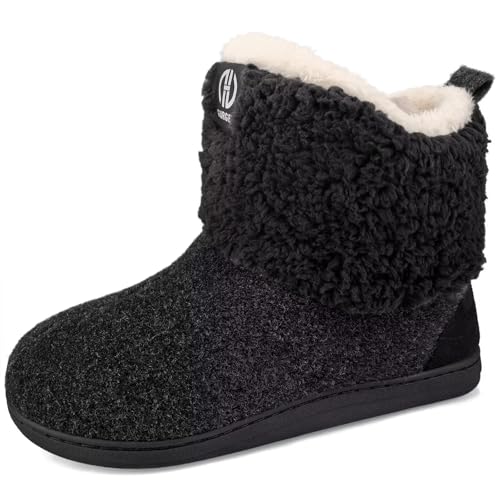 GURGER Hausstiefel Herren Plüsch Gefüttert Hausschuhe Damen Hohe Filz Hüttenschuhe Warm Winter Hüttenstiefel Filzpantoffeln Pantoffeln, Schwarz Gr 44 45 GURGER Hausstiefel Herren Plüsch Gefüttert Hausschuhe Damen Hohe Filz Hüttenschuhe Warm Winter Hüttenstiefel Filzpantoffeln Pantoffeln, Schwarz Gr 44 45 von GURGER