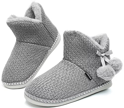 GURGER Hausstiefel Damen Winter Hüttenschuhe Warme Plüsch Gefüttert Hüttenstiefel Frauen Memory Foam Hausschuhe Hohe Feste Sohle Pantoffeln Grau Gr 40 41 GURGER Hausstiefel Damen Winter Hüttenschuhe Warme Plüsch Gefüttert Hüttenstiefel Frauen Memory Foam Hausschuhe Hohe Feste Sohle Pantoffeln Grau Gr 40 41 von GURGER