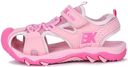 GURGER Sandalen Mädchen Kinder Sommer Schuhe Sneakers Strandschuhe Sport Outdoorsandalen Trekkingsandalen Wandersandalen Sandalette Pink gr 29 von GURGER