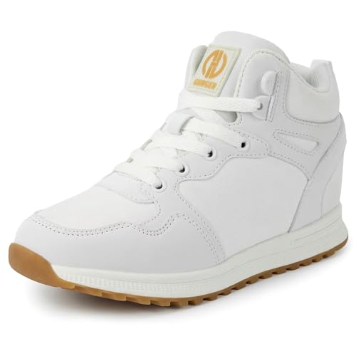 GURGER Sneakers Damen Keilabsatz Plateau Mode Turnschuhe Wedges Sportschuhe Freizeitschuhe für Frauen Weiß Größe 37 von GURGER