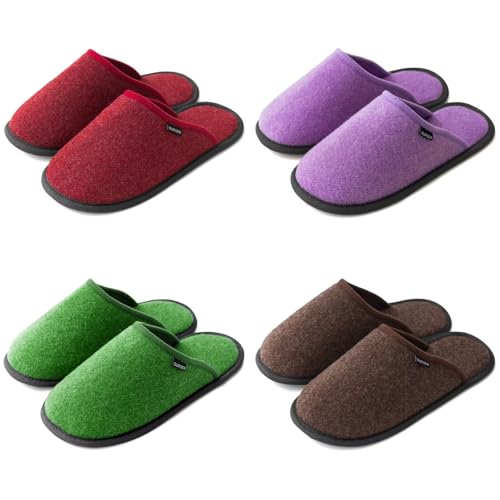 GURGER Unisex Gästehausschuhe Set Waschbar Antirutsch Hochwertige Filz Gästepantoffeln Hausschuhe für Gäste Set, 4er Set GURGER Unisex Gästehausschuhe Set Waschbar Antirutsch Hochwertige Filz Gästepantoffeln Hausschuhe für Gäste Set, 4er Set von GURGER