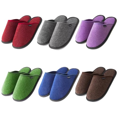 GURGER Unisex Gästehausschuhe Set Waschbar Antirutsch Hochwertige Filz Gästepantoffeln Hausschuhe für Gäste Set, 6er Set GURGER Unisex Gästehausschuhe Set Waschbar Antirutsch Hochwertige Filz Gästepantoffeln Hausschuhe für Gäste Set, 6er Set von GURGER