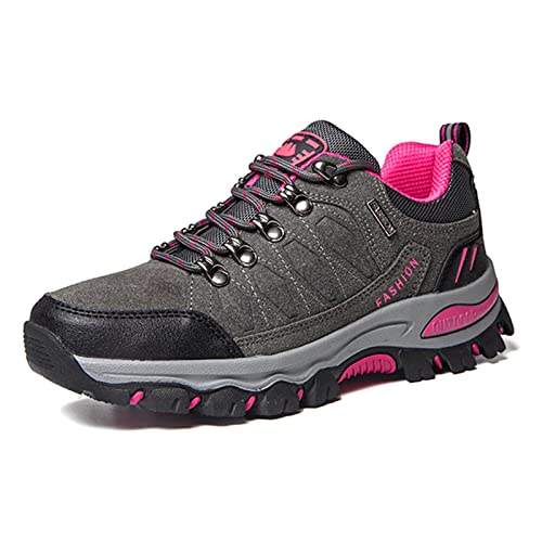 GURGER Wanderschuhe Damen Trekkingschuhe Wasserdicht Outdoor Schuhe Leicht Atmungsaktiv Trekking Walkingschuhe Grau Größe 35 von GURGER