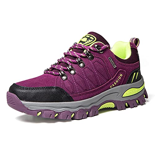 GURGER Wanderschuhe Damen Trekkingschuhe Wasserdicht Outdoor Schuhe Leicht Atmungsaktiv Trekking Walkingschuhe Violett Größe 41 von GURGER