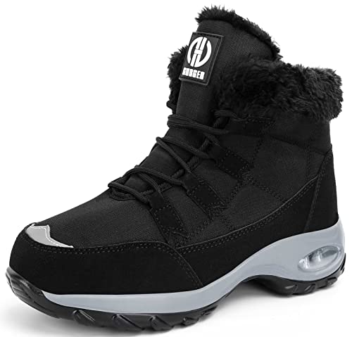 GURGER Winterstiefel Damen Gefütterte Schneestiefel Winter Winterboots Kurz Kurzschaft Warm Winterschuhe Frauen Größe 41 Schwarz von GURGER