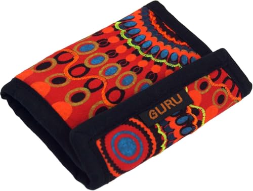 GURU SHOP Besticktes Portemonnaie Retro, Ethno, Boho Geldbeutel - Rot, Unisex - Erwachsene, Baumwolle, 10x14x1 cm von GURU SHOP