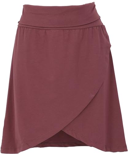 GURU SHOP A-Linien Rock aus Bio-Baumwolle, Yogarock im Wickellook, Tanzrock, Burgundy, Size:S (36) von GURU SHOP