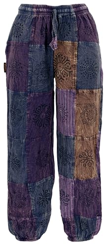 GURU SHOP Aladinhose, Patchwork, Unikat Pluderhose, Boho Hose - lila / / Variante: Größe: L/XL von GURU SHOP