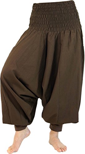 GURU SHOP Aladinhose,Yogahose, Pluderhose, Pumphose, Damen, Braun, Baumwolle, Size:40 von GURU SHOP