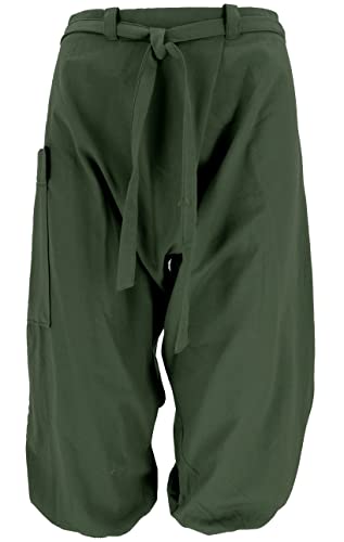 GURU SHOP Baggy Shorts, Sarouel Hose, Khakigrün, Baumwolle, Size:L (42) von GURU SHOP