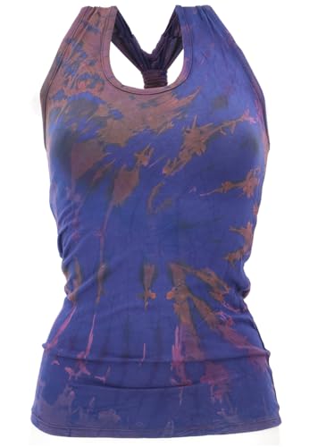 GURU SHOP Batik Hippie Top, Unikat Tank Top - Blau, Damen, Synthetisch von GURU SHOP