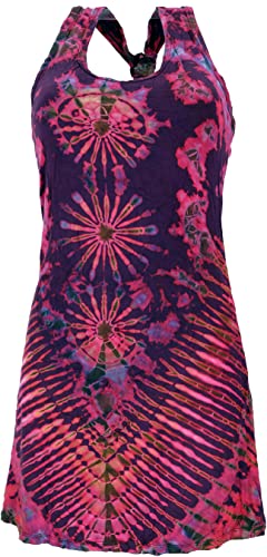 GURU SHOP Batik Minikleid, Tank-Kleid, Damen, Pink, Synthetisch, Size:38 von GURU SHOP