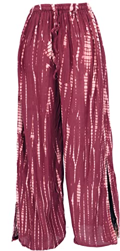 GURU SHOP Batik Palazzohose, Hosenrock, Schlaghose, Hippie Goa Hose, Damen, Rot, Synthetisch, Size:38 von GURU SHOP