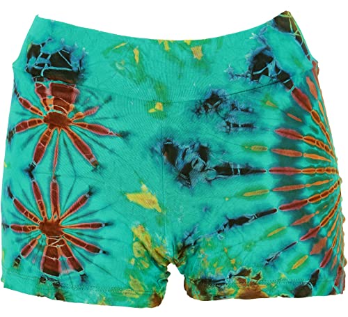 GURU SHOP Batik Pantys, Unikat Shorts, Bikini Pantys, Damen, Grün, Synthetisch, Size:36 von GURU SHOP