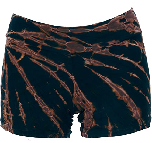 GURU SHOP Batik Pantys, Unikat Shorts, Bikini Pantys - schwarz/braun/Shorts und Leggings von GURU SHOP