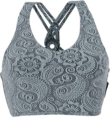 GURU SHOP Bauchfeies Top, Bra Top, Yoga Top aus Bio-Baumwolle, Aqua, Size:L (40) von GURU SHOP