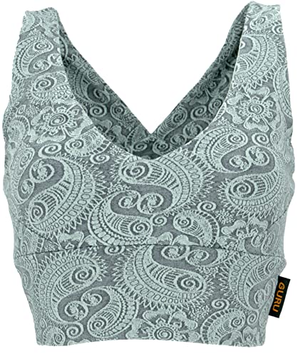 GURU SHOP Bauchfeies Top, Bra Top, Yoga Top aus Bio-Baumwolle, Aqua, Size:S (36) von GURU SHOP