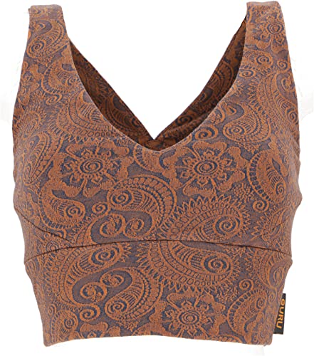 GURU SHOP Bauchfeies Top, Bra Top, Yoga Top aus Bio-Baumwolle, Caramel, Size:XL (42) von GURU SHOP